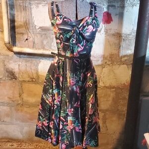 Flamingo Black Summer Dress